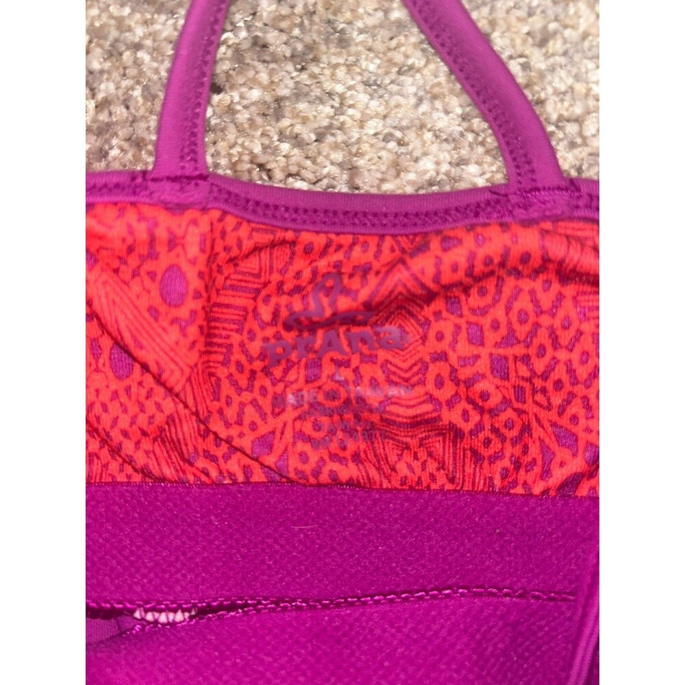 Prana Womens Dress Red Pink‎ Athletic Strappy Bodycon Boho Built In Bra Midi L - Picture 5 of 8